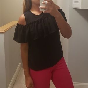 Worthington Cold Shoulder Blouse